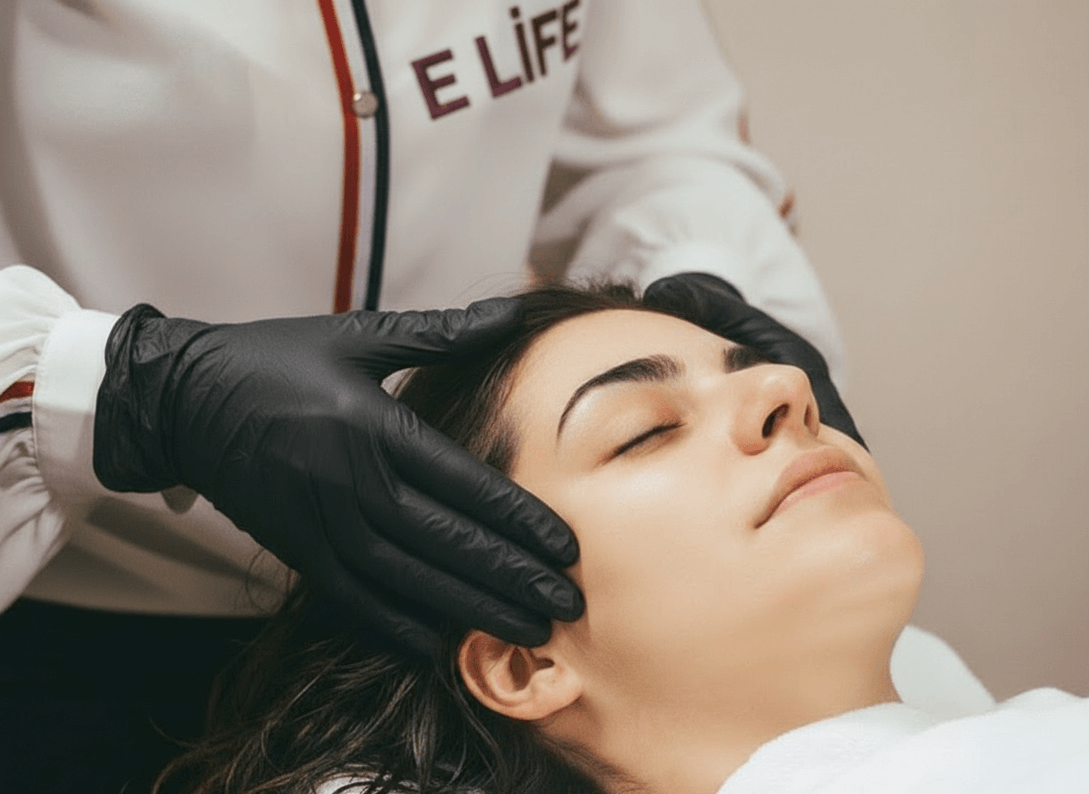 Profesyonel kafa masajı uygulaması