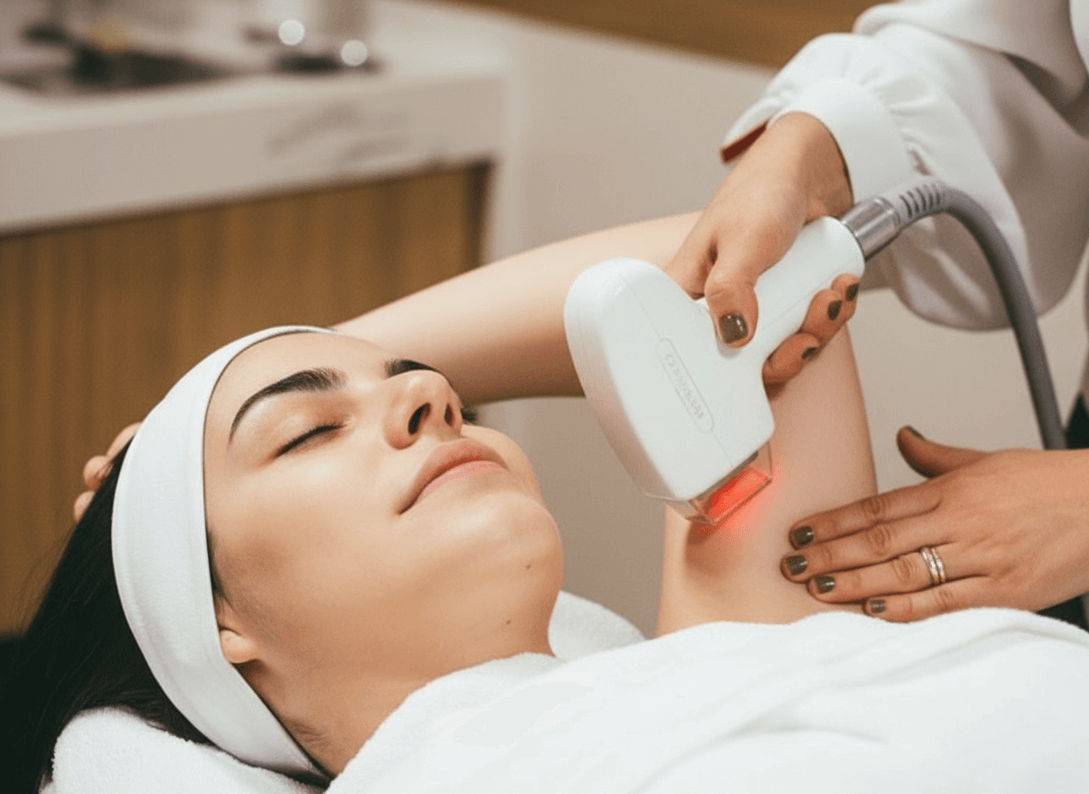 Kadın lazer epilasyon uygulaması